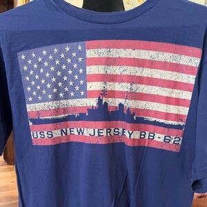 Port and Company Blue USS New Jersey Tee